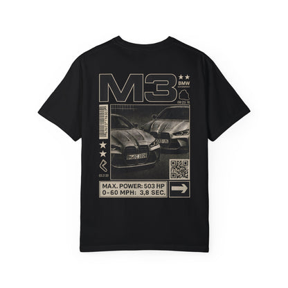 BMW M3 Unisex Garment-Dyed T-Shirt - Vintage Car Design